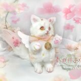 春咲桜子猫　完全オリジナル 可動　桜　蝶々 猫　ネコ　羊毛フェルト　アートドールの画像