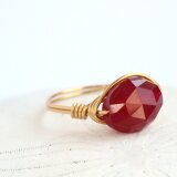 レッドジェイド ローズカット　Wire　Ringの画像