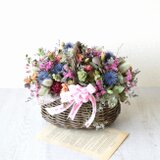 母の日遅れてごめんね企画・10％OFFになります。カーネーションのバスケットアレンジの画像