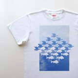 千鳥千魚格子 5.6oz Tシャツ / whiteの画像