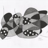 【原画・額なし】無題 ／抽象画 ドローイング ペン画の画像
