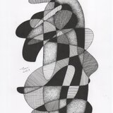 【原画・額なし】無題 ／抽象画 ドローイング ペン画の画像