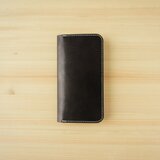 牛革 iPhone16e カバー  ヌメ革  レザーケース  手帳型  ブラックの画像