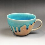 トルコ青カップ(薪窯)の画像