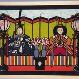 愛妻雛　　　組子と切り絵のコラボ　　　　　参考作品　　　　非売品の画像