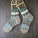 手編みの靴下の画像