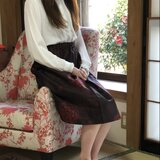 紬スカート薔薇大正ロマンM〜L