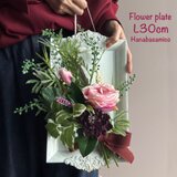 新作《母の日にも》バラやスカビオサを使ったシックな花束フレーム●初夏のギフトにも！そのまま飾れますの画像