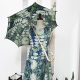 浴衣反物から作ったプリンセスラインワンピースと日傘　炎夏の画像