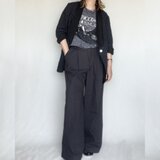 used chino cloth pants (black gray)