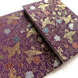 『鳳凰唐草〜紫』　金襴織物御朱印帳　B6大判サイズ　「平和」「 祝福」「極楽鳥」「幸運」「パワー」　鳳凰　唐草　桐生織物の画像