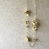 大粒 ガラスパール フラワー ネックレスの画像