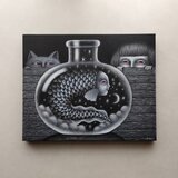 原画「観察」キャンバス F3号の画像