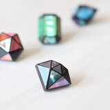 【SALE】くにもと　ジュエル 螺鈿（らでん）ブローチ ダイヤモンドの画像