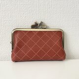 カードケースみたいな本革ミニミニがまぐち財布（うさぎさん口金）の画像