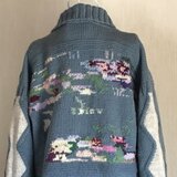 睡蓮の池イメージでカーディガンの画像