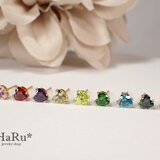 最高級キュービックジルコニアAAAAA（ハート／4ｍｍ）☆サージカルステンレスピアス（G）の画像