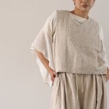 春夏。ダブルガーゼのゆったりベストの画像