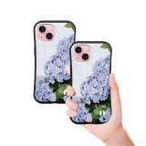 グリップケース iPhoneケース【水彩調あじさい】（名入れ可）の画像