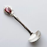 アンティークシュガースプーン【Ruby Red】七宝焼のカトラリー　純銀胎有線七宝の画像
