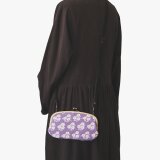 ■ヴィンテージファブリックの親子がま口お財布ショルダー / パープルの花■ mimi (vf-pu)の画像