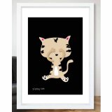 ねむい〜　ネコ　猫　送料無料 　イラスト　たのしくなるお部屋　ポスター　アートポスター　アートsei検索新着順　3494の画像