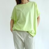 ゆったり大人シルエット/コットンプルオーバー＜ライムイエロー＞の画像