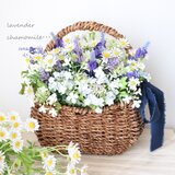 ガーデンバスケットアレンジメント～ラベンダー＆カモミール～（アーティフィシャルフラワー）