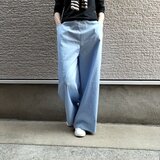 新色♥夏コットン『清涼感たっぷり』♥ワイドパンツ♥フルレングス