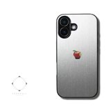【まるで金属のようなiPhoneケース・MagSafe対応モデル】（シルバー）赤リンゴ　耐衝撃 12/13/14/15/16~の画像