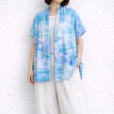 ガーゼ手描きはおり【たゆたう】一点もの(送料無料)