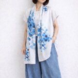 ガーゼ手描きはおり【ゆらめく】一点もの(送料無料)