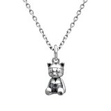 くまのぬいぐるみ ネックレス/シルバー925 つけっぱなし/シルバーアクセサリー/ひるね姫/HRN08の画像