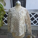 着物リメイク　手作り　あかそ(赤麻)　パッチワーク　ジャケットの画像
