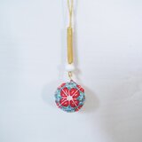 《受注制作》手毬のストラップ（花模様）の画像