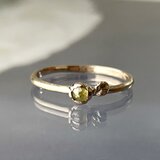イェローナチュラルダイヤのミニ薔薇リング（K10）の画像