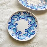 丸皿20cm マヨリカ焼き  イタリア陶器 barocco blu PIA016の画像