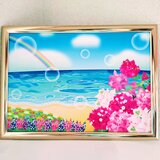 ポスター　ブーゲンビリアと海　(A4サイズ)の画像