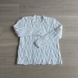 ＜手編み＞柄が凝ってる白の夏ニットの画像