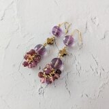 金具変更OK　コインカットフローライトのイヤーアクセサリー（P1080）の画像
