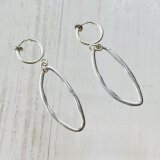 【イヤリング】ループ・不規則楕円♪マット銀♪の画像
