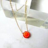 八角jewel cut necklace　（赤＋オレンジ）の画像