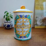 キャニスター  クッキー入れ 蓋付き陶器 マヨリカ焼き イタリア陶器  CAN016の画像