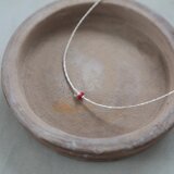 Karen silver neklace / コーラル×ハーキマーダイヤモンドの画像