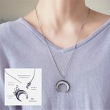 ☆3WAY★黒蝶貝の月、トパーズの星、シェルの満月サージカルステンレスネックレス・スライド60cm　～月夜の画像