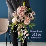 繊細なラインが美しい65cm《母の日にも》落ち着いたパープルテイストのブーケスワッグ　エレガントなインテリアをお探しの方の画像