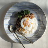 色違呉須縞紋　プレート(大)の画像