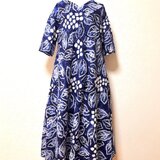 有松絞り　浴衣リメイクワンピース　着物リメイクの画像