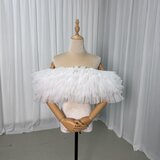取り外しオフショルダー スリット オフホワイト ストレッチ 花嫁/ウェディングドレスの画像