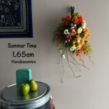 ちょうどいい６５cm！オレンジが眩しい！ブーゲンビリア夏のスワッグ　掛けたり置いたり生けたり　ボリューム満点の画像